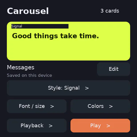 Carousel studio — native simulator capture